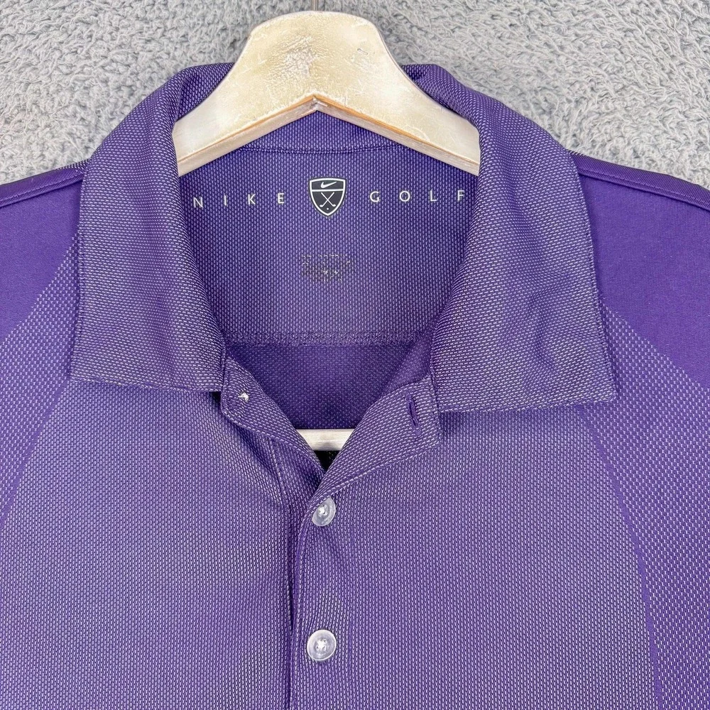 Nike Golf Polo Shirt Mens Large Purple Dri-FIT Golf Performance Top 206486-105‎